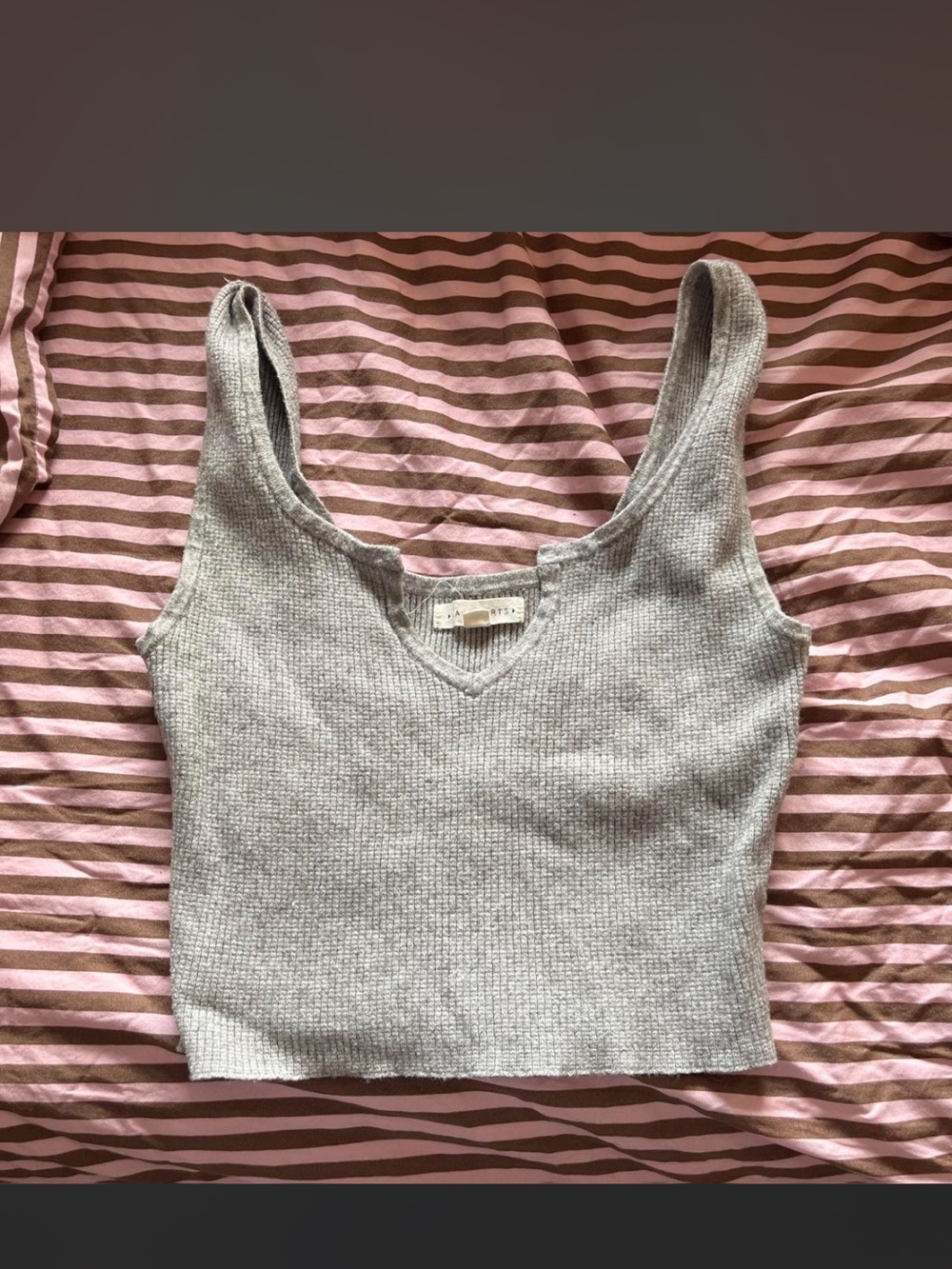 La Hearts Light Gray Knit Tank Top